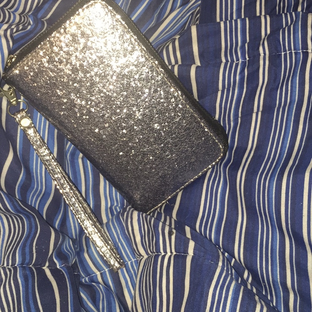 Glittery Silver Wallet w/ Handle